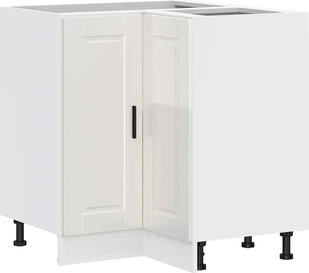 vidaXL Dulap de bază pe colț de bucătărie „Porto”, Alb extralucios