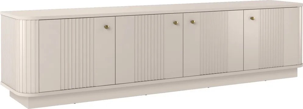 Dulap TV Vesper 187 cm cu 4 uși - cașmir / mânere aurii