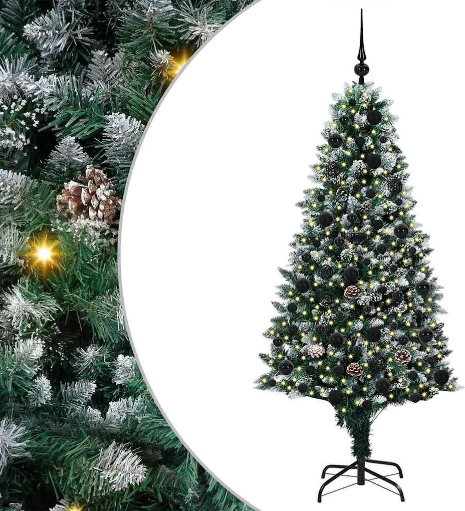 vidaXL Brad de Crăciun artificial Verde 180 cm PVC și Oțel și Plastic