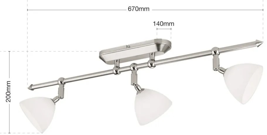 Lustra cu 3 spoturi design modern OPALDESIGN, satin