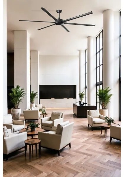 Ventilator de tavan FARO 34207 ROTTERDAM XXL negru d. 250 cm + telecomandă