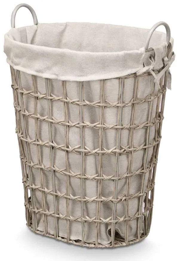 Coș de rufe cu inserție din material textil și mânere, 58 cm