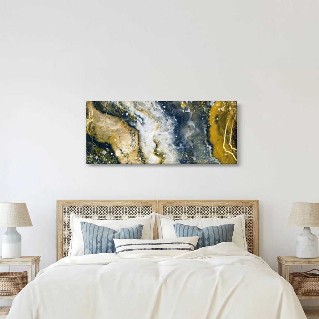 Tablou - Abstract auriu (120x50 cm)