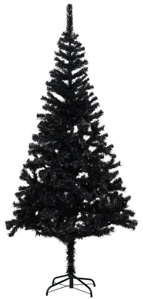 vidaXL Pom de crăciun artificial cu suport, negru, 210 cm, pvc