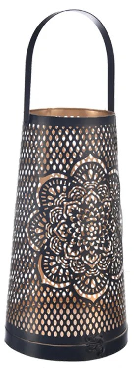 InDecor Sfeșnic metalic Mandala negru, 17 x 17 x30 cm, L