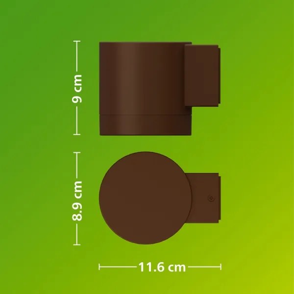 Philips - Aplică de perete pentru exterior FYLX 1xGU10/5W/230V, maro, IP44