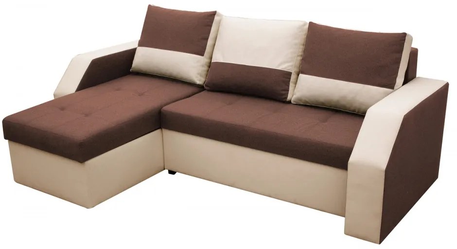 Coltar extensibil Madrid, 226x145x79 cm, 2 lazi depozitare, Reversibil, Maro/Bej