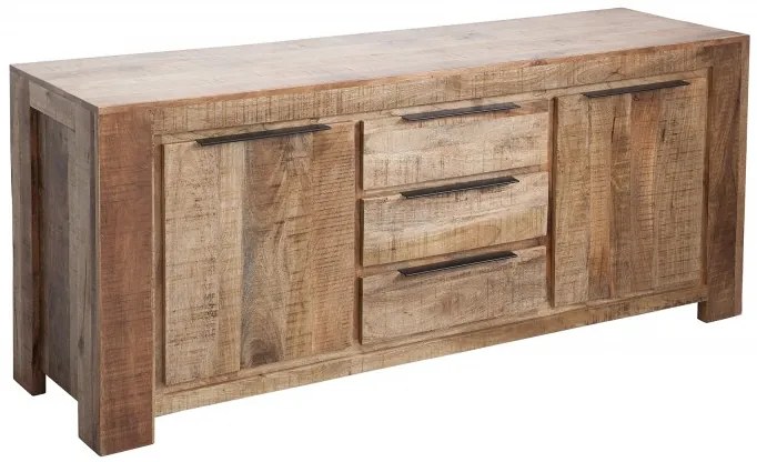 Bufet IRON CRAFT 175 cm, lemn de mango natural, stil industrial