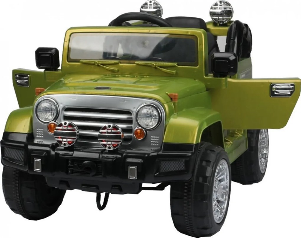 Masinuta Electrica cu acumulator pentru copii NOVOKIDS™ Safari SUV PRO, Cu telecomanda, Max 30 kg, Melodii si lumini, 12V, Verde