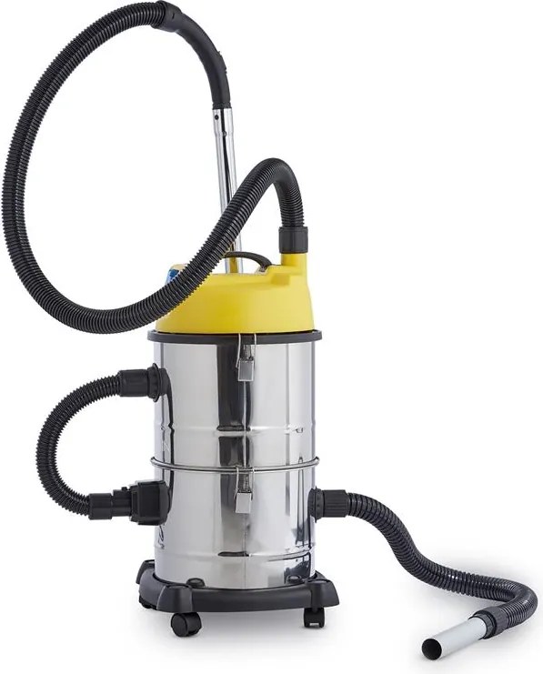 Klarstein Aspirator industrial, Reinraum 3 în 1, pentru aspirare umedă/uscată, aspirator de cenușă, 1800 W, 30 l, oțel inoxidabil