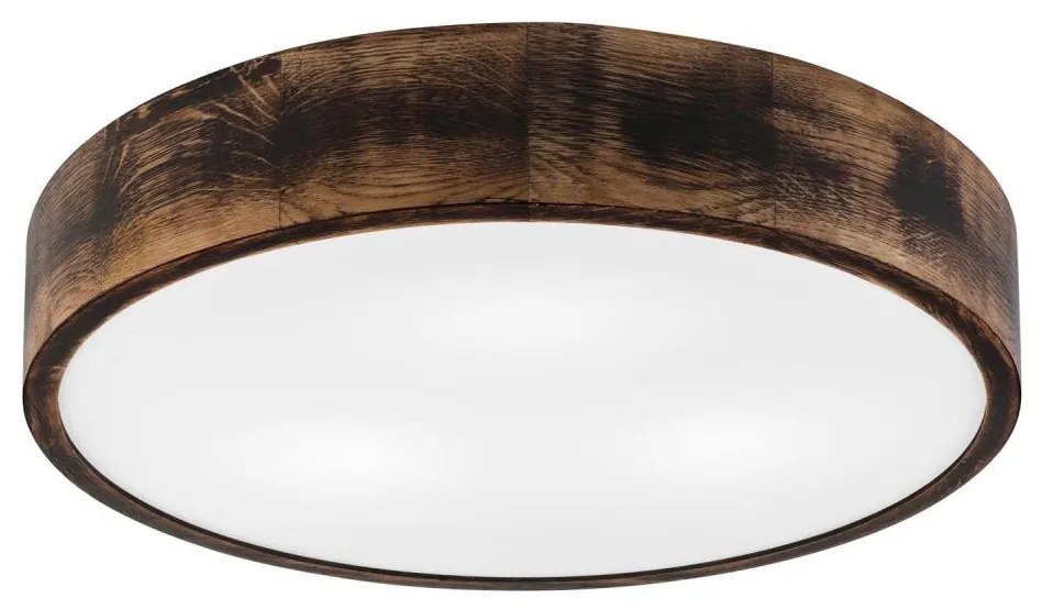 Plafonieră OAK SMOKY 3xE27/15W/230V ø 47,5 cm stejar/maro închis