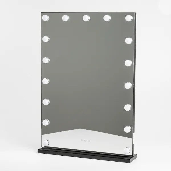 Brilagi - Oglindă de machiaj LED reglabilă HOLLYWOOD LED/15W/230V 55x70 cm neagră
