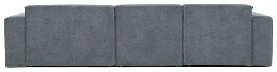 Colțar gri cu tapițerie din catifea reiată (cu colț pe partea dreaptă) Sting – Scandic