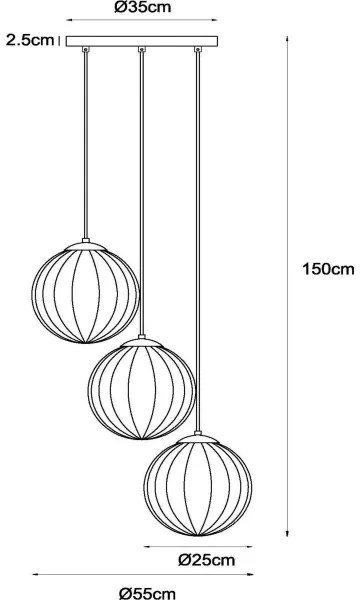 Lustră pe cablu Lucide 45493/03/33 MONSARAZ 3xE27/40W/230V verde/bej
