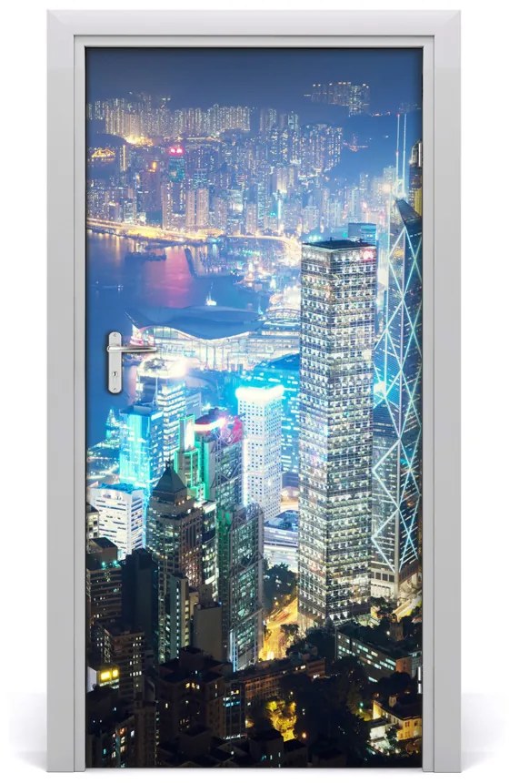 Autocolante pentru usi Auto-adezive pe ușa pe timp de noapte în Hong Kong