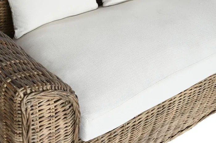 Canapea de exterior 3 locuri din rattan natural cu perne incluse, „Isla”