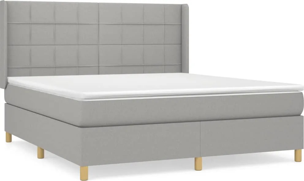 vidaXL Pat continental, gri deschis, 180x200 cm, material textil