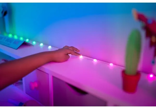 Instalație LED RGB dimabilă de Crăciun 100xLED 8 m USB Wi-Fi Twinkly TWKP100RGB-T