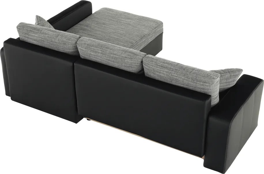 Colţar, piele ecologică/stofă de şenil gri VIPER