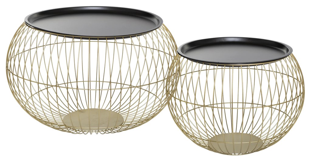 Set 2 masute de cafea rotunde ALYA, metal