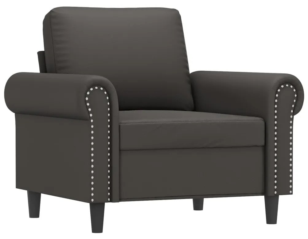 349116 vidaXL Canapea de o persoană, gri, 60 cm, piele ecologică
