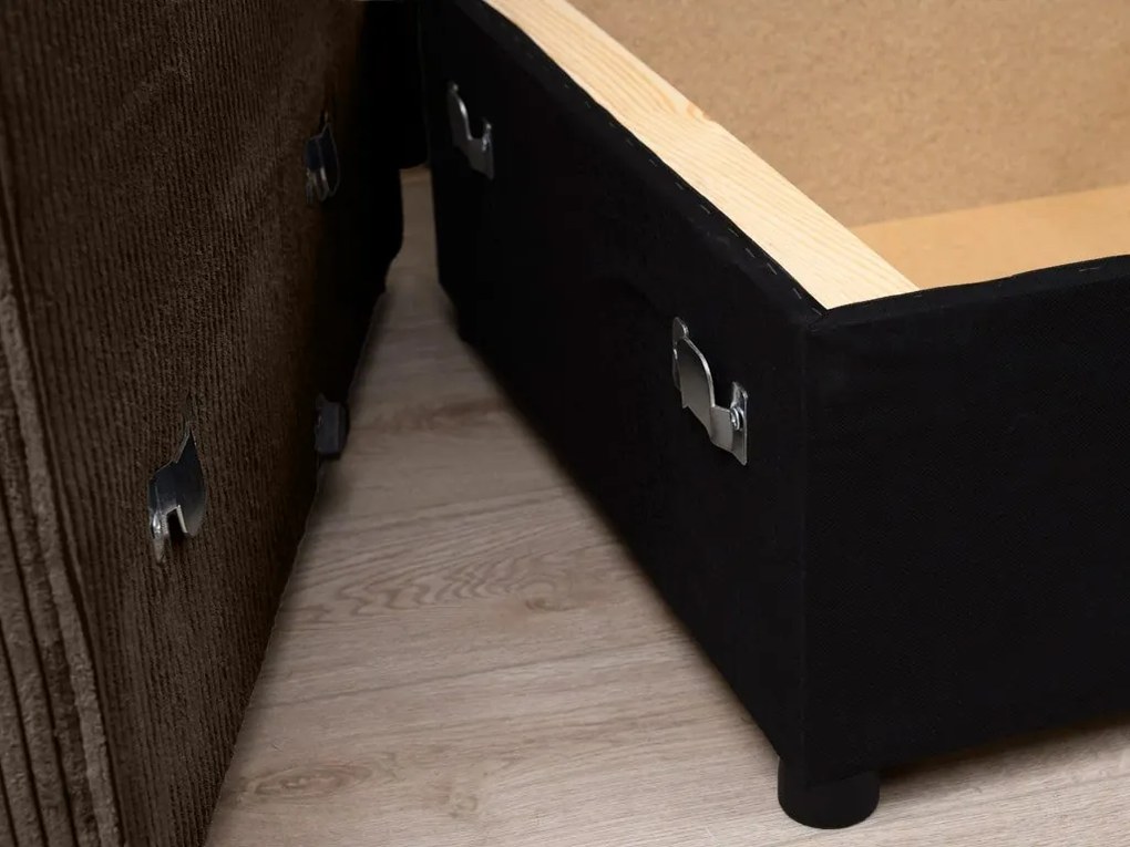 Canapea colt extensibila SMART COSARO maro inchis, cu colt bilateral + 2 perne CADOU