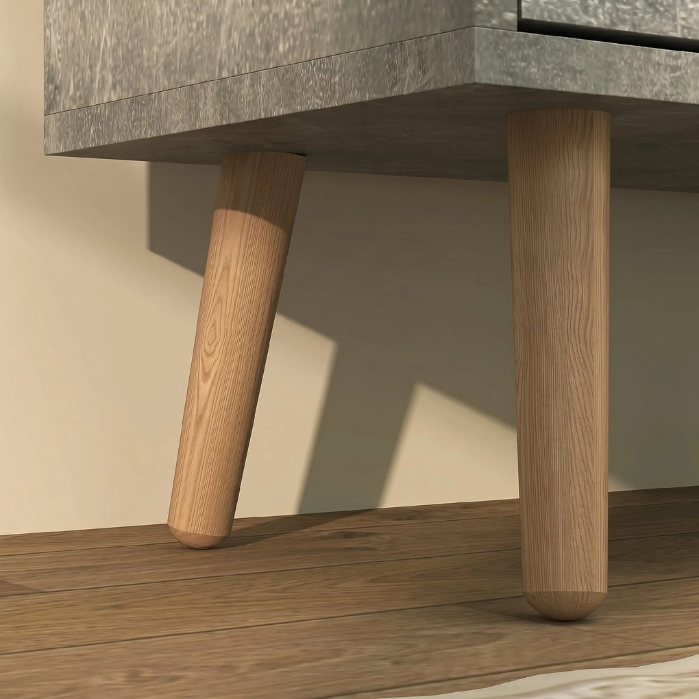 HOMCOM Pantofar cu 4 Sertare Rabatabile pe 2 Niveluri pentru 16 Perechi de Pantofi, 95x26x95 cm, Gri | Aosom Romania