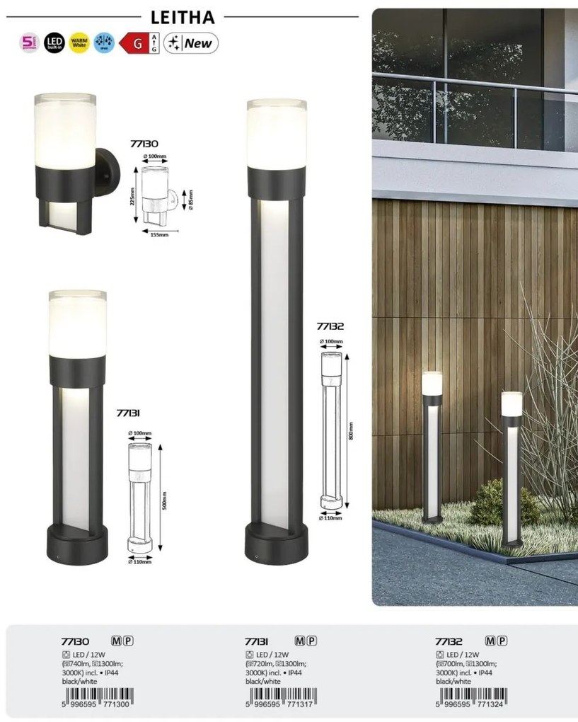 Aplica LED iluminat exterior, Protectie IP44, Leitha