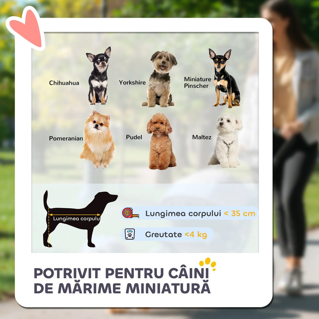 PawHut Cărucior pentru Animale de Companie 3 în 1 cu 4 Roți și Geantă de Transport Detașabilă, 76x50x102 cm, Gri | Aosom Romania