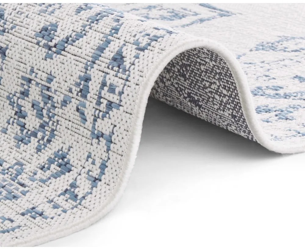 Covor de exterior NORTHRUGS Tilos, 200 x 290 cm, albastru - crem