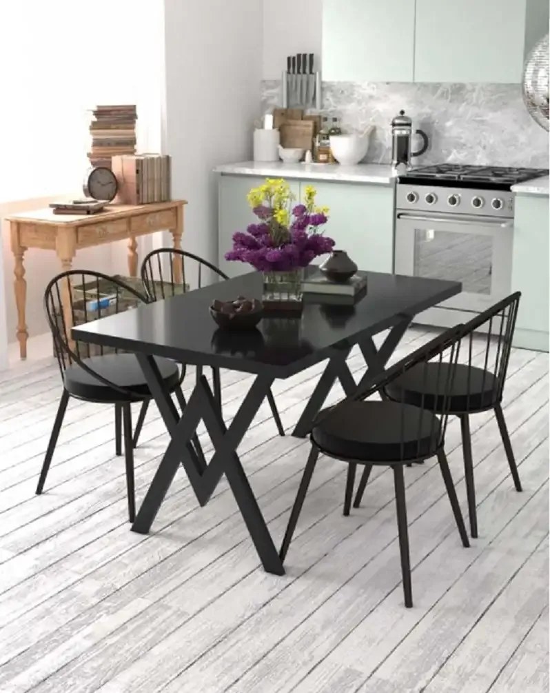 Scaun metal, Dining Homs, negru 76 x 62 cm,30450