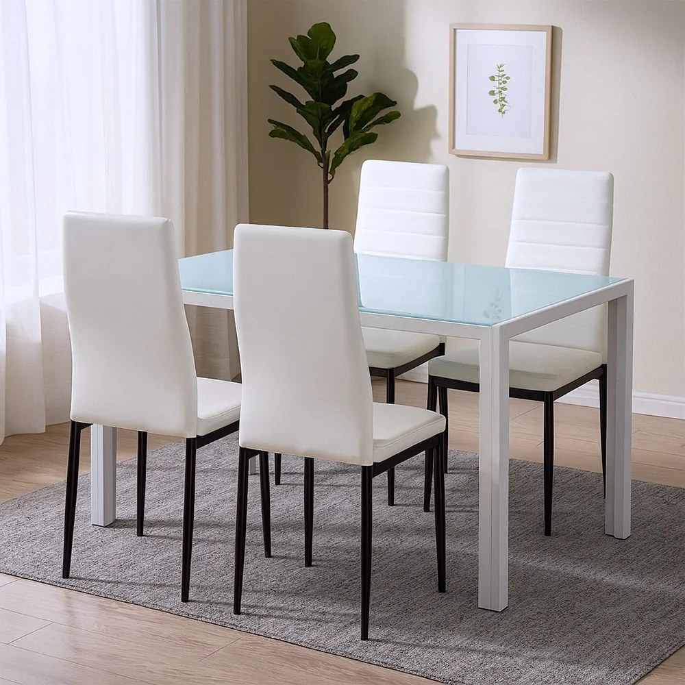 Mabel 4+1 set de sufragerie alb-negru