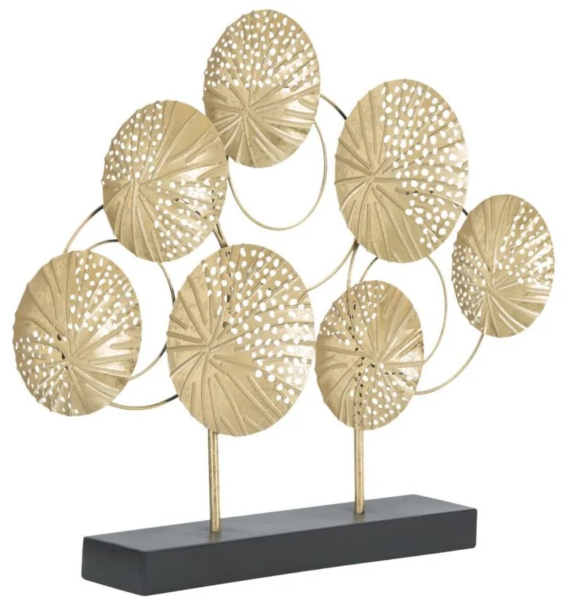 Decoratiune aurie din metal, 56x7x43 cm, Water Lily Mauro Ferretti