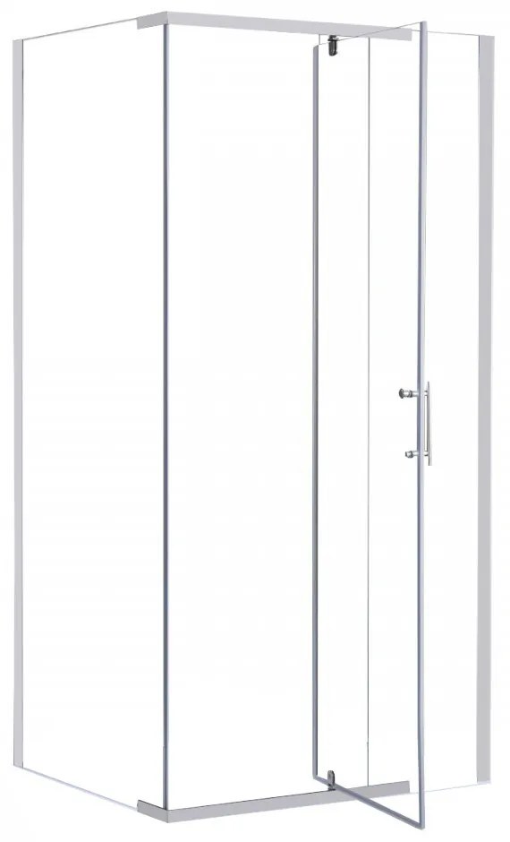 Cabină de duș asimetrică Leziter GALS80100 Galatro cu ușă batantă, 80x100x195 cm