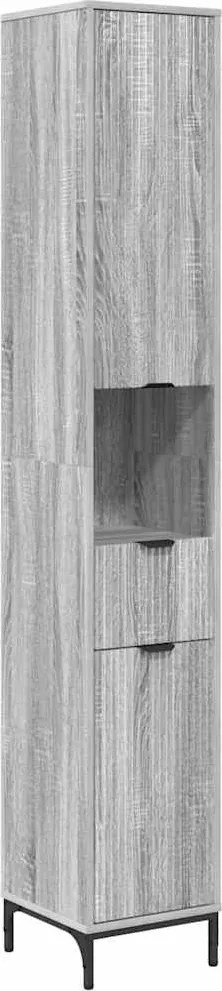 vidaXL Dulap de Baie cu sertar cu ușă Gri Sonoma 31,5 x 33 x 190 cm