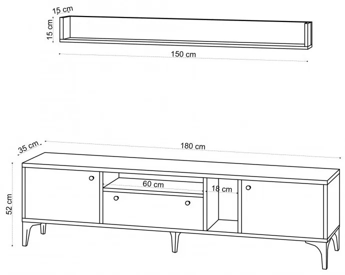 Ansamblu Comoda TV Grega Oak