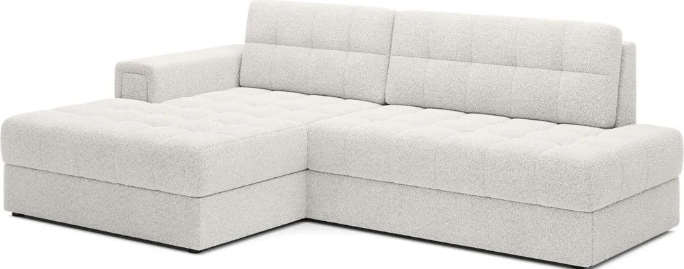 Colțar crem extensibil cu tapițerie din țesătură bouclé (cu colț pe partea stângă/cu șezlong) Blezalt – ELTAP