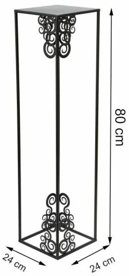 Suport pentru flori 80x24 cm, negru