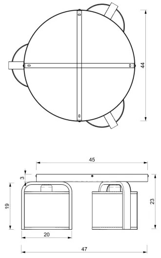 Lustră aplicată JONKO 3xE27/60W/230V