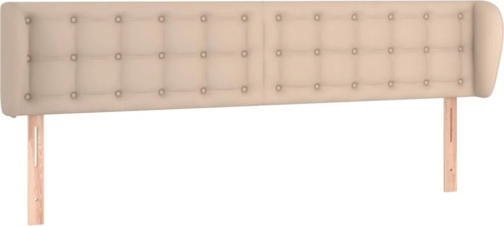 vidaXL Tăblie pat cu aripioare cappuccino 163x23x78/88cm piele eco