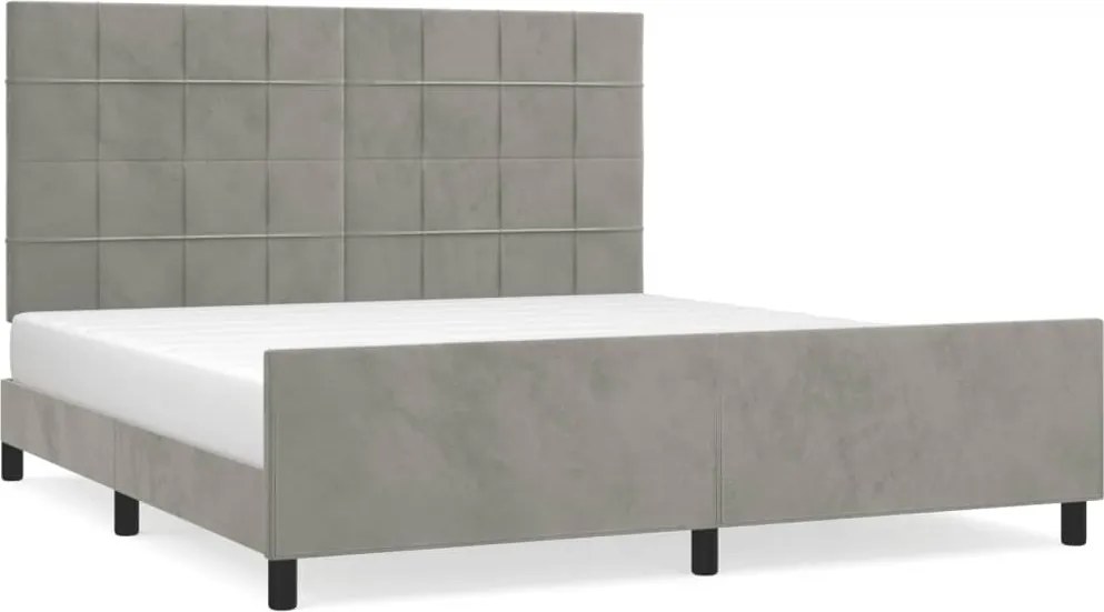 vidaXL Cadru de pat fără saltea, gri deschis, 160x200 cm, catifea