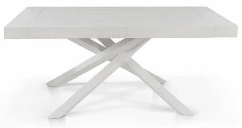 MASA EXTENSIBILA COMFY CU PICIOR METALIC - 180 cm / 100 cm / 77 cm - ALB ANTICHIZAT