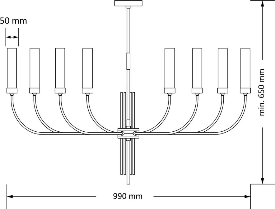 Candelabru modern realizat manual din alama Mussa 8L