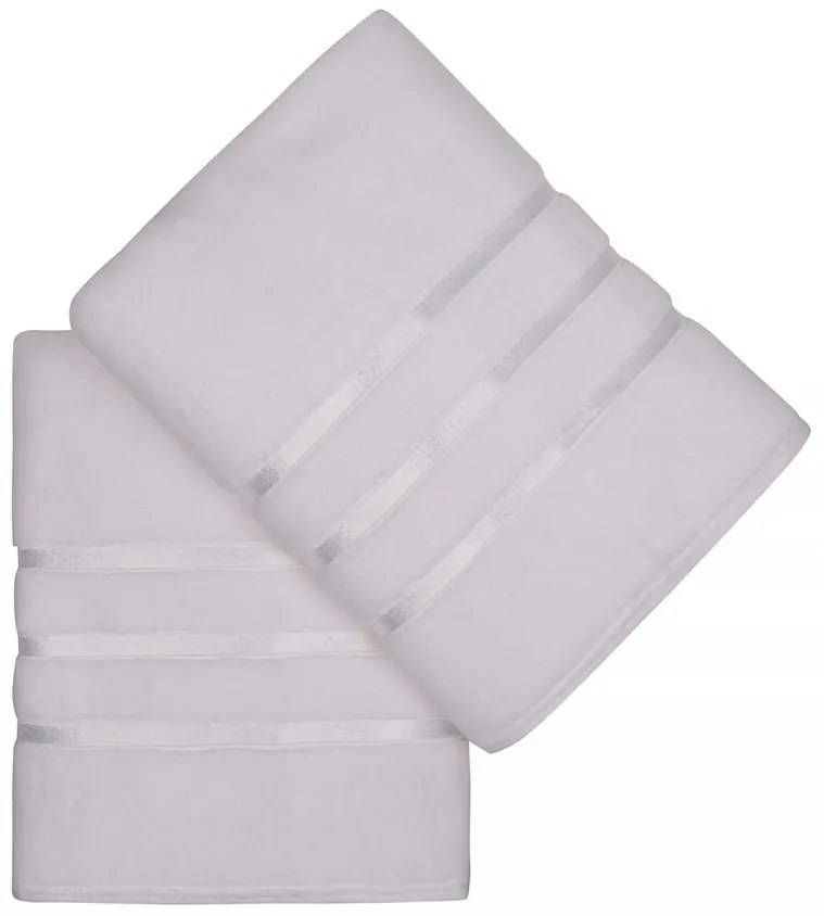 Set 2 Prosoape de Baie Dolce, 70x140 cm, 100% Microfibra, 560 gsm, Alb