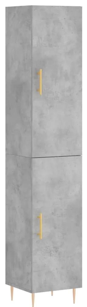 3198781 vidaXL Dulap înalt, gri beton, 34,5x34x180 cm, lemn prelucrat