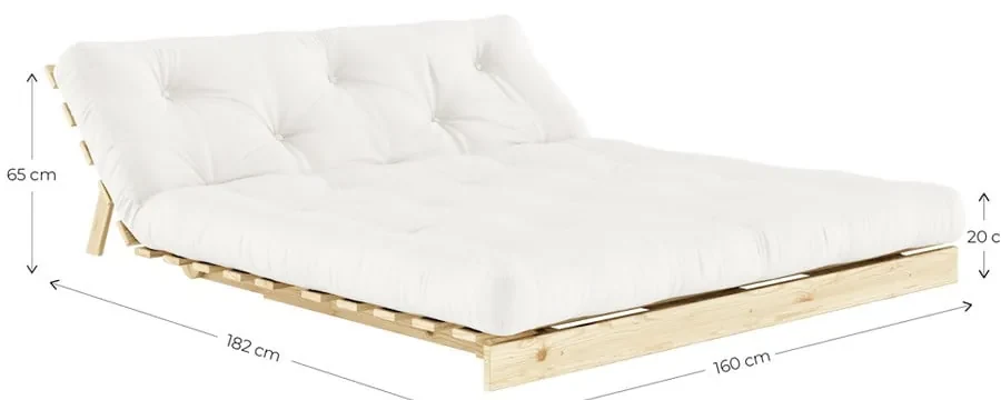 Canapea în culoare naturală extensibilă 160 cm Roots - Karup Design