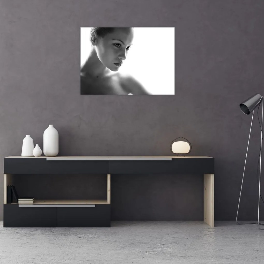 Tablou - Portretul femeii, alb- negru (70x50 cm)