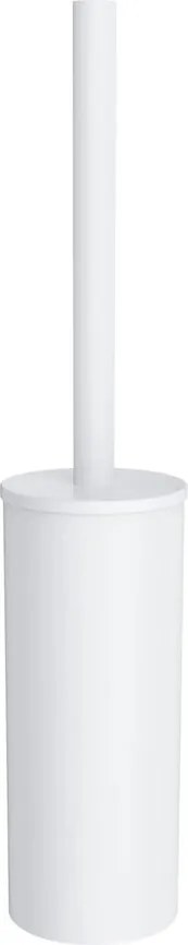 Perie WC cu suport Omnires Modern Project freestanding otel inoxidabil alb mat