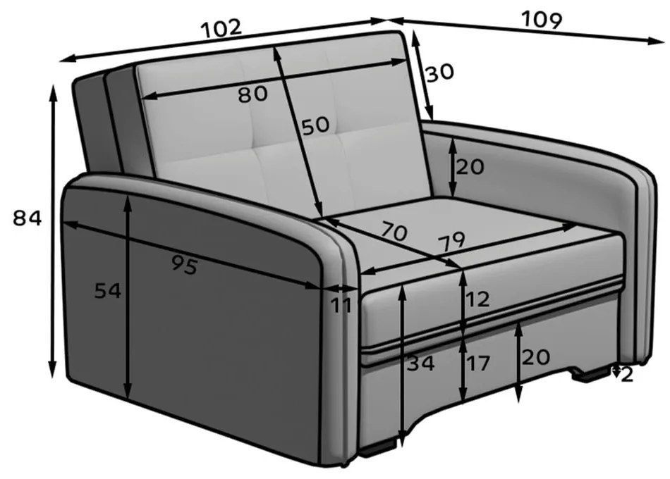 Fotoliu gri deschis Laine – ELTAP