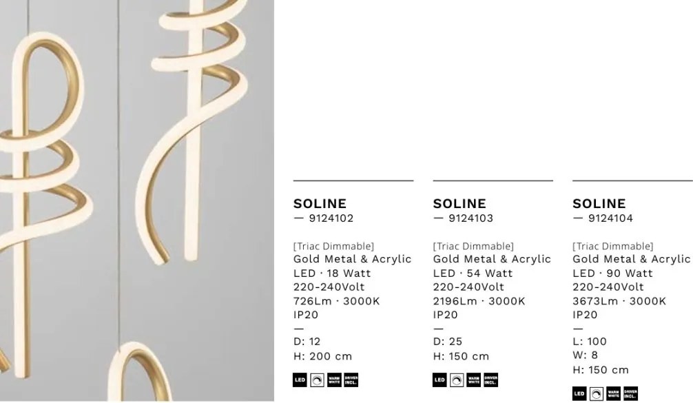 Lustra cu 3 pendule LED SOLINE